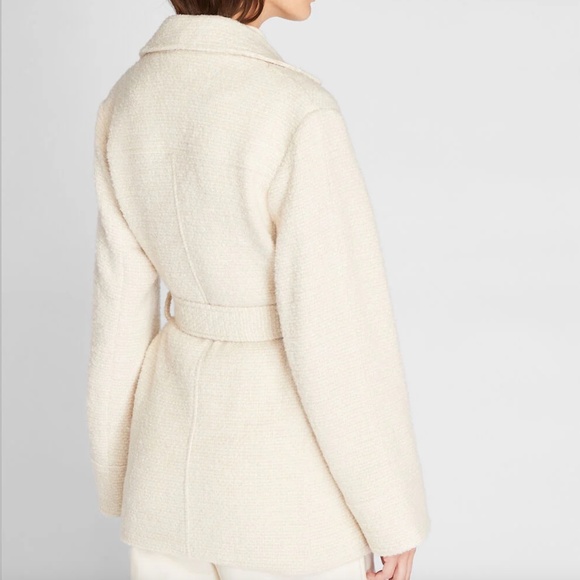 Bouclé Belted Double Breasted Jacket - New With Tags - NEVER WORN - Cream - Picture 2 of 5